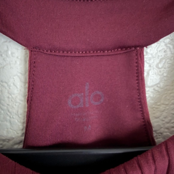 Alo Yoga Unite Wide Rib Bra Tank M Black Cherry - Picture 8 of 9